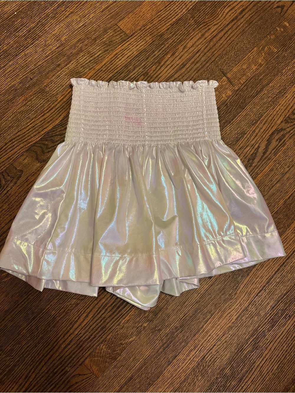 Queen of Sparkles Pink White Iridescent Shorts